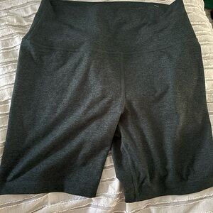 Quince Green and Gray Bike Shorts Soft Elastic Waist